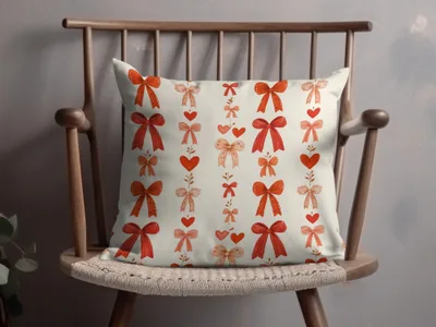 Coquette Red Ribbons and Bows and Hearts Ribbons Pattern For Romantic Projects Seamless - Moore and Mountain