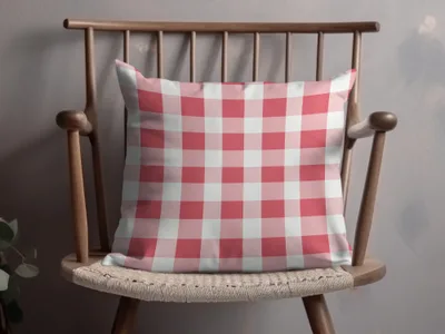 Red and White Checker Pattern Throw Pillow Cover