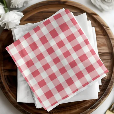 Red and White Checkered Pattern Napkin product