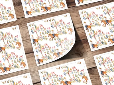 Cowgirl Digital Seamless Pattern, Wildflower Digital Paper, Horse Rider Floral Design, Western Repeat Pattern, Digital Fabric, JPEG Files - Moore and Mountain