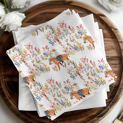Cowgirl Digital Seamless Pattern, Wildflower Digital Paper, Horse Rider Floral Design, Western Repeat Pattern, Digital Fabric, JPEG Files - Moore and Mountain