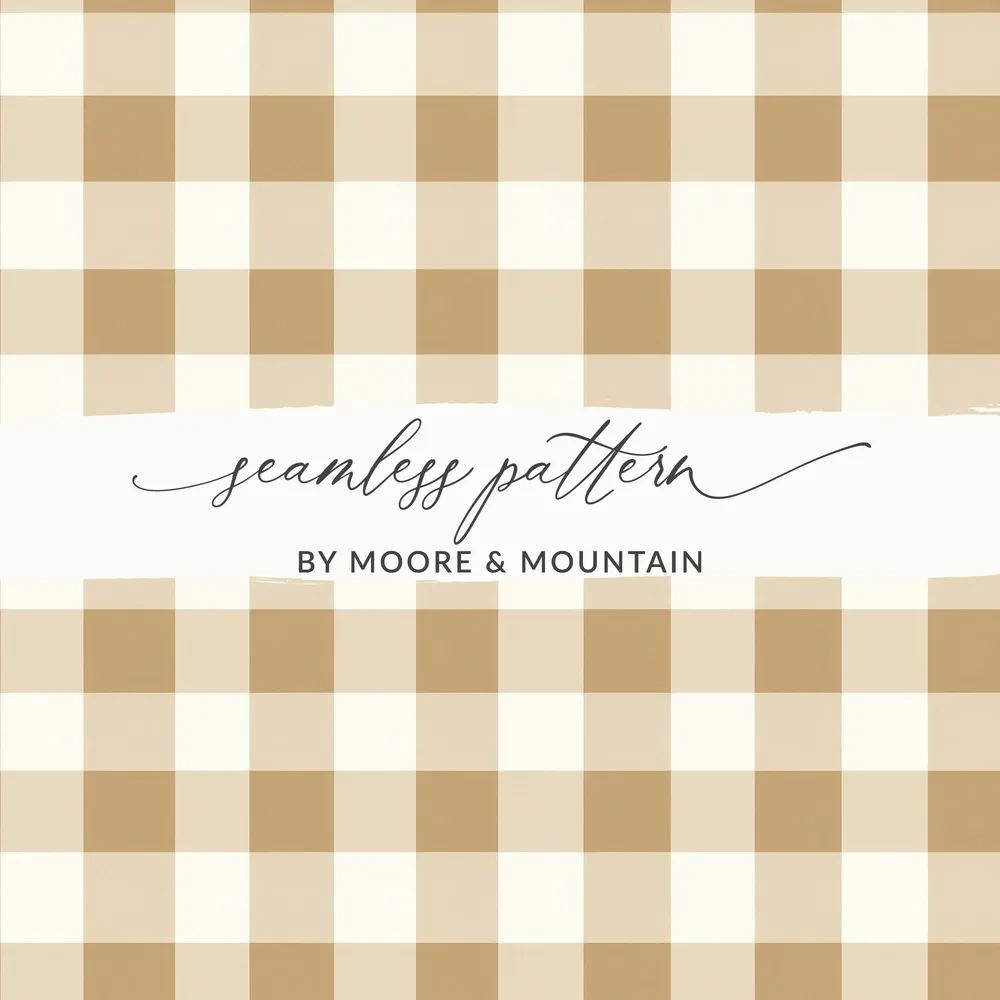 Tan and White Plaid Seamless Pattern Design