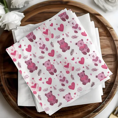 Cute Bear Hearts Seamless Pattern Sweet Love Digital - Moore and Mountain