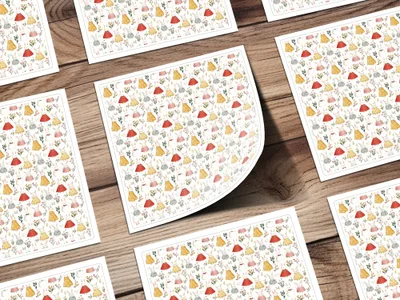 Cute Bunny Floral Pattern White Background product type
