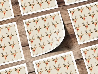 Cute Christmas Reindeer Seamless Pattern for Holiday Rudolph Seamless Background - Moore and Mountain