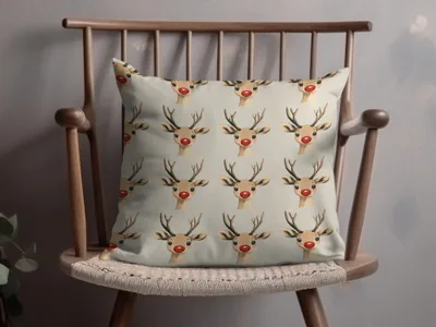 Cute Christmas Reindeer Seamless Pattern for Holiday Rudolph Seamless Background - Moore and Mountain