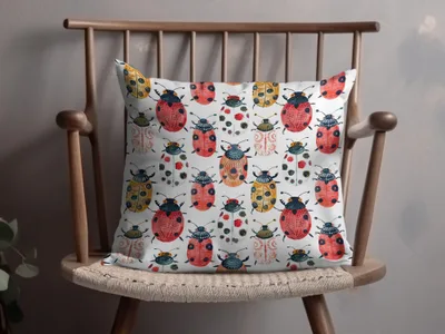 Cute Colorful Beetle and Ladybug Pattern Digital Download |Seamless Bugs Pattern JPEG - Moore and Mountain