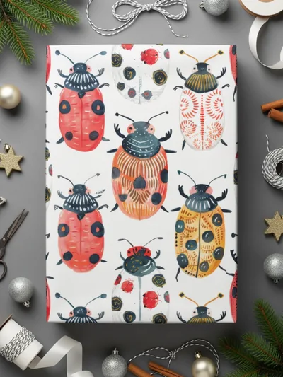 Cute Colorful Beetle and Ladybug Pattern Digital Download |Seamless Bugs Pattern JPEG - Moore and Mountain