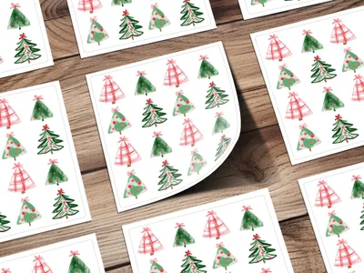 Cute Colorful Christmas Tree Pattern Holiday Season Image Digital - Moore and Mountain