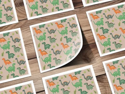 Cute Dinosaur Digital Pattern, Seamless Dino Background, Scrapbook Paper, Fabric Design, Kids Room Decor, Nursery Art, Digital Download - Moore and Mountain