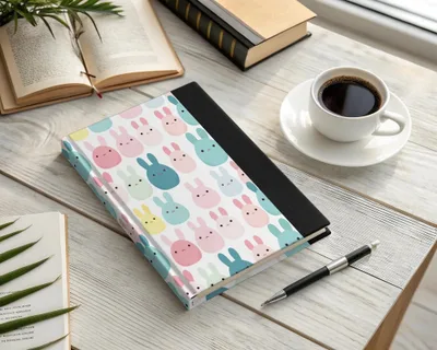 Cute Easter Bunny Seamless Pattern Digital Paper, Pastel Rabbit Repeat Design, Kawaii Spring Animal Printable, 12x12 Inch JPEGs Digital - Moore and Mountain