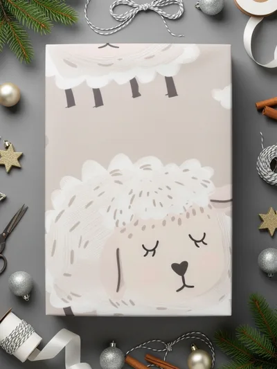 Cute Lamb Seamless Pattern, Neutral Nursery Decor, Digital Paper for Baby Projects, Sheep Repeat Pattern, Digital Downloads for Fabrics - Moore and Mountain