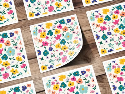 Colorful Floral Pattern Decor Sticker Sheets Sets