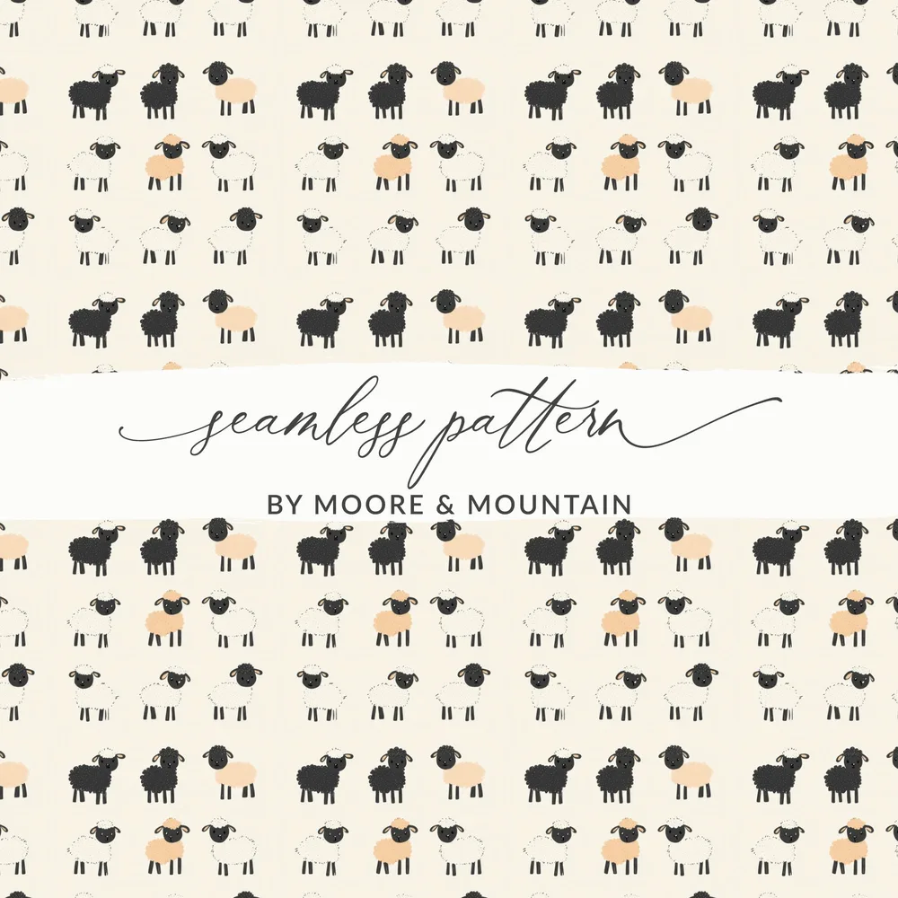 Cute Sheep Seamless Pattern BY MOORE & MOUNTAIN product type