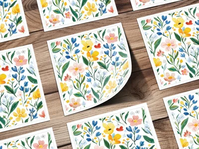 Cutesy Watercolor Floral Pattern Ditsy Summery Floral Background Spring Painted Easter Floral - Moore and Mountain