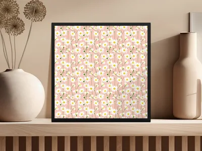 Daisy Digital Paper, Floral Seamless Pattern, Pink Background, Fabric Design, Scrapbooking Paper, Digital Download, 2 JPEG files - Moore and Mountain