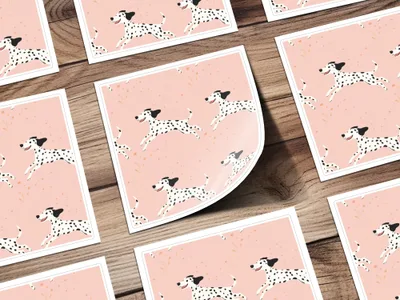 Dalmatian Digital Seamless, Puppy Pattern, Pink Background, Dog Pattern, JPEG Files, Scaled Patterns, Dog Lover Gift, Pet Design - Moore and Mountain