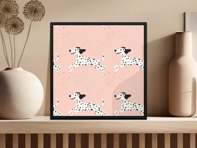 Dalmatian Digital Seamless, Puppy Pattern, Pink Background, Dog Pattern, JPEG Files, Scaled Patterns, Dog Lover Gift, Pet Design - Moore and Mountain