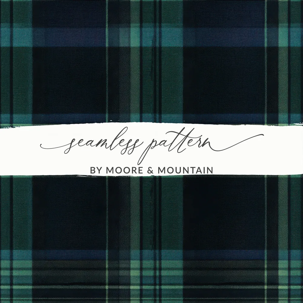 Dark Blue And Green Color Men's Seamless Tartan Pattern - Moore and Mountain