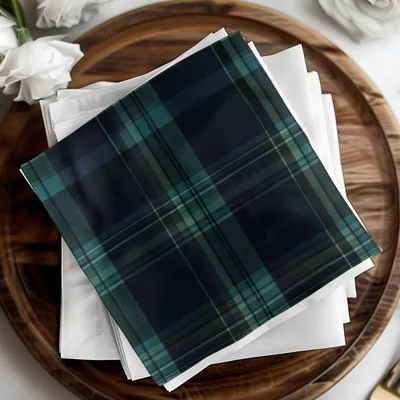Dark Blue And Green Color Men's Seamless Tartan Pattern - Moore and Mountain