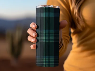 Dark Blue And Green Color Men's Seamless Tartan Pattern - Moore and Mountain