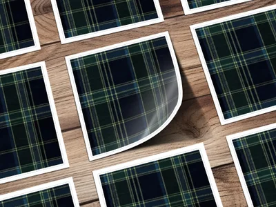 Dark Blue And Green Seamless Tartan Pattern Digital - Moore and Mountain