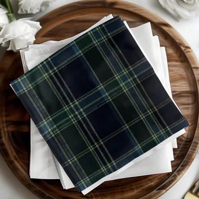 Dark Blue And Green Seamless Tartan Pattern Digital - Moore and Mountain