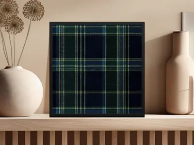 Dark Blue And Green Seamless Tartan Pattern Digital - Moore and Mountain