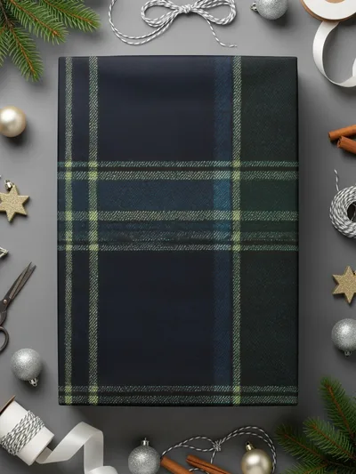 Dark Blue And Green Seamless Tartan Pattern Digital - Moore and Mountain