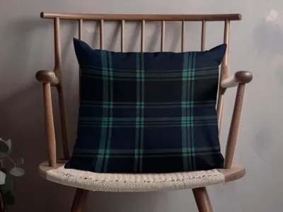 Dark Blue and Teal Plaid Stylish Scottish Tartan Background - Moore and Mountain