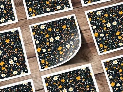 Vibrant Floral Pattern with Yellow and White Flowers Art Print
