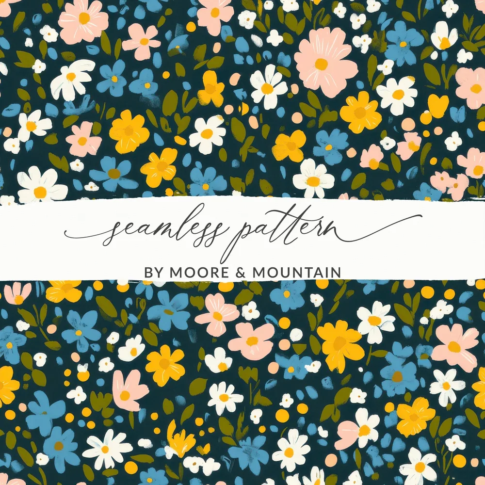 Colorful Floral Seamless Pattern by Moore & Mountain
