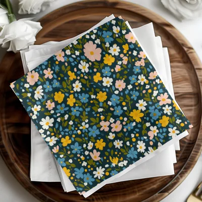 Vibrant Floral Design Napkin Set for Home Decor