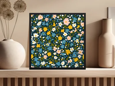 Vibrant Floral Pattern Wall Art for Home Decor