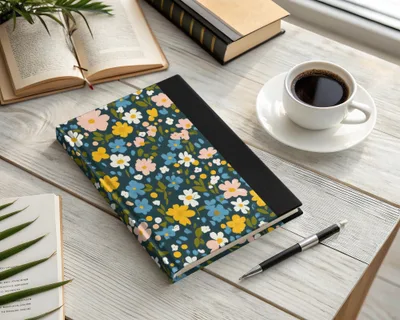 Colorful Floral Design Hardcover Journal Notebook
