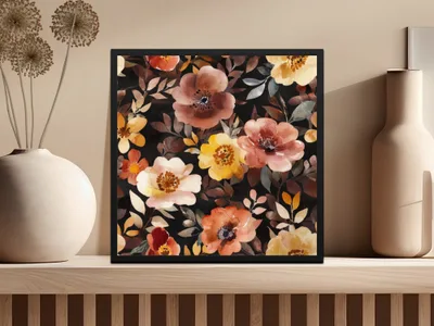 Elegant Floral Design Printed Art for Home Decor