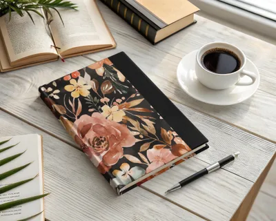 Floral Patterned Hardcover Journal for Note-Taking
