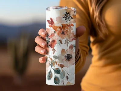 Floral Design Insulated Travel Tumbler Product