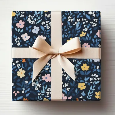 Floral Pattern Gift Box with Bow for Special Occasions