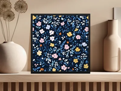 Colorful Floral Pattern Wall Art Print