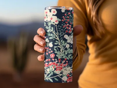 Beautiful Floral Patterned Tumbler for Drink Lovers