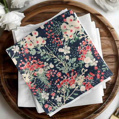 Elegant Botanical Floral Design Napkins Perfect for Events
