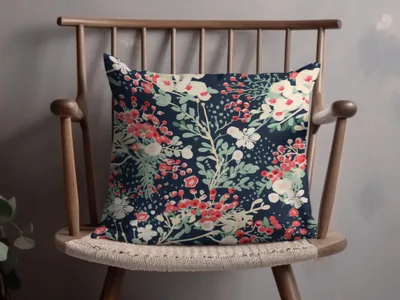 Floral Decorative Cushion Cover with Vibrant Botanical Design