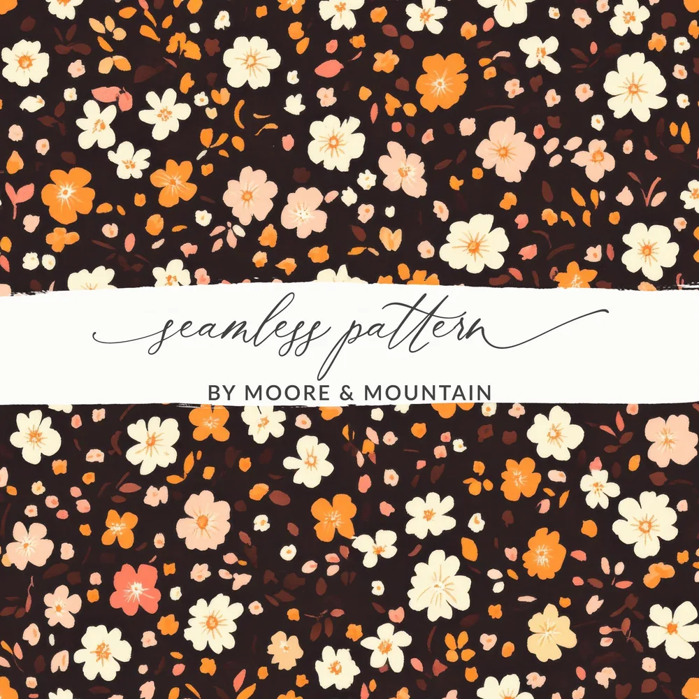 Moore & Mountain Seamless Floral Pattern Design