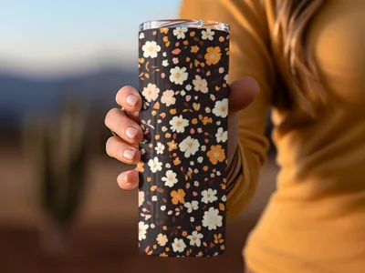Floral Patterned Travel Mug with Lid 20oz product