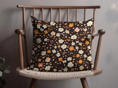 Floral Cushion Cover with Bold Flower Pattern Decor Pillow