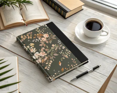 Elegant Floral Design Hardcover Journal Notebook