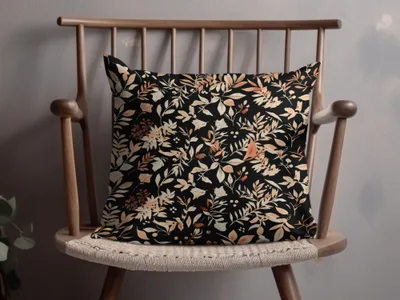 Botanical Pattern Throw Pillow for Home Decor