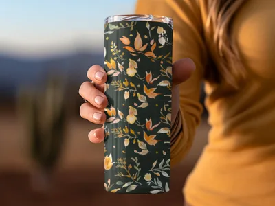 Floral Pattern Insulated Travel Tumbler 20oz product