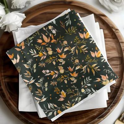 Elegant Autumn Floral Design Napkin Set for Dining